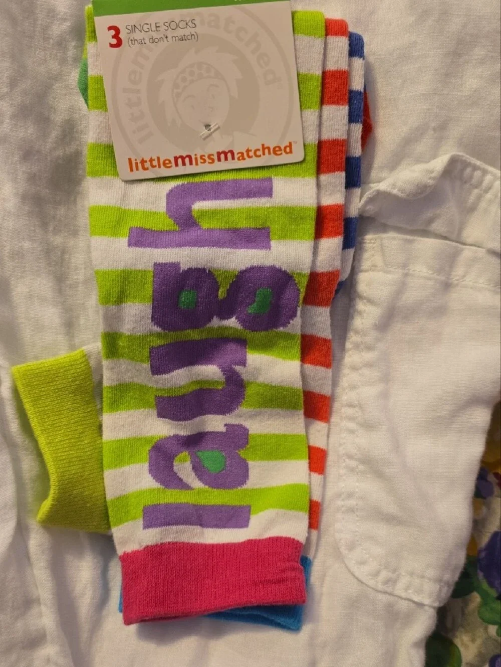 Girls'‎ Striped Pink & White Socks - 3 Pack